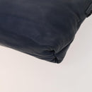 LOEWE Anagram Shoulder Bag Leather Navy Gold Auth 118642-15