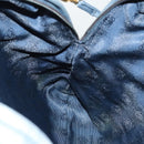 LOEWE Anagram Shoulder Bag Leather Navy Gold Auth 118642-18