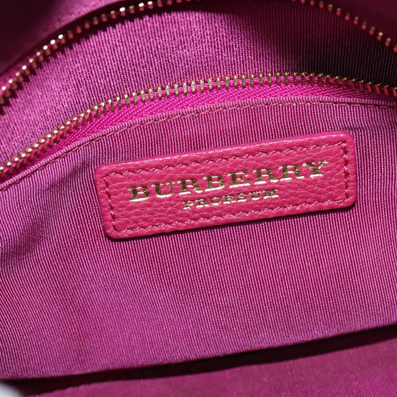 BURBERRY Nova Check Hand Bag Canvas 2way Beige Gold Auth 118645V