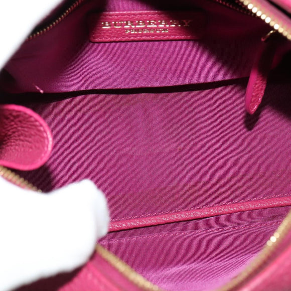 BURBERRY Nova Check Hand Bag Canvas 2way Beige Gold Auth 118645