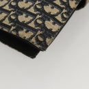 Christian Dior Trotter Canvas Clutch Bag Navy Gold Auth 118646-15