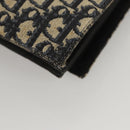 Christian Dior Trotter Canvas Clutch Bag Navy Gold Auth 118646-16