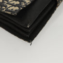 Christian Dior Trotter Canvas Clutch Bag Navy Gold Auth 118646-7
