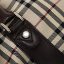 BURBERRY Nova Check Bandouliere Boston Bag Nylon 2way Beige Silver Auth 118648-17