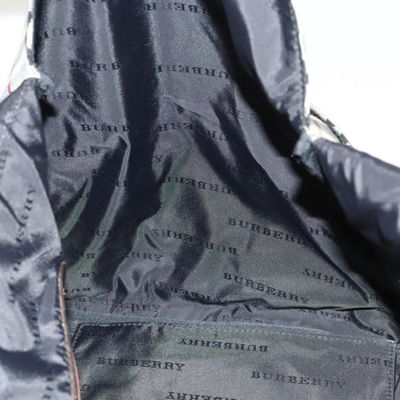 BURBERRY Nova Check Bandouliere Boston Bag Nylon 2way Beige Silver Auth 118648