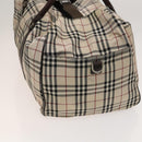 BURBERRY Nova Check Bandouliere Boston Bag Nylon 2way Beige Silver Auth 118648-4