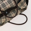 BURBERRY Nova Check Bandouliere Boston Bag Nylon 2way Beige Silver Auth 118648-7