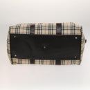 BURBERRY Nova Check Bandouliere Boston Bag Nylon 2way Beige Silver Auth 118648-5