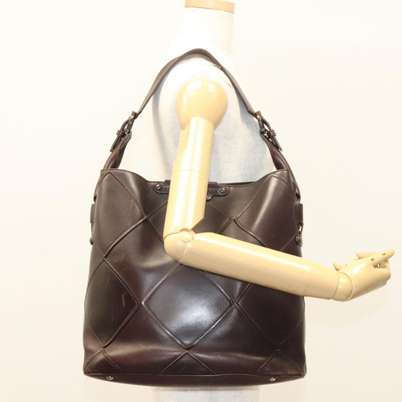 Salvatore Ferragamo Shoulder Bag Leather Brown Auth 118651