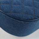 VERSACE Hand Bag Denim 2way Blue Gold Auth 118658AM-10