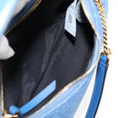 VERSACE Hand Bag Denim 2way Blue Gold Auth 118658AM-11