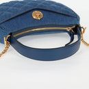 VERSACE Hand Bag Denim 2way Blue Gold Auth 118658AM-7
