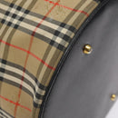 Burberrys Nova Check Hand Bag Canvas Beige Gold Auth 118660-16