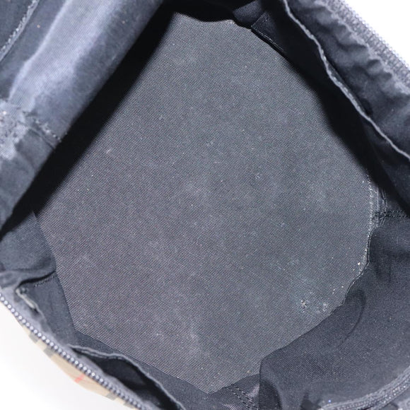 Burberrys Nova Check Hand Bag Canvas Beige Gold Auth 118660