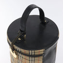 Burberrys Nova Check Hand Bag Canvas Beige Gold Auth 118660-6