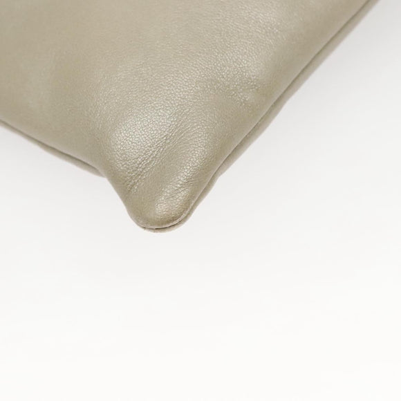 LOEWE Shoulder Bag Leather Gray Gold Auth 118663