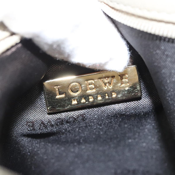 LOEWE Shoulder Bag Leather Gray Gold Auth 118663