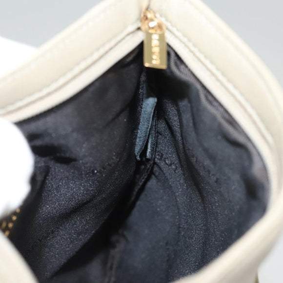 LOEWE Shoulder Bag Leather Gray Gold Auth 118663