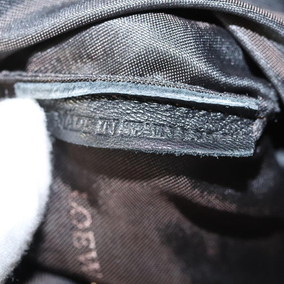 LOEWE Shoulder Bag Leather Gray Gold Auth 118663