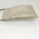 LOEWE Shoulder Bag Leather Gray Gold Auth 118663-4
