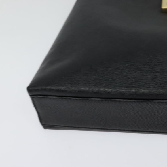 Salvatore Ferragamo Gancini Shoulder Bag Leather Black Gold Auth 118667