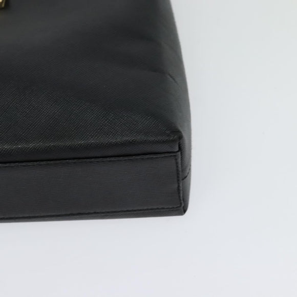 Salvatore Ferragamo Gancini Shoulder Bag Leather Black Gold Auth 118667