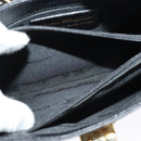 Salvatore Ferragamo Gancini Shoulder Bag Leather Black Gold Auth 118667-20