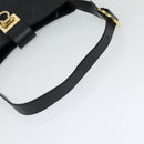 Salvatore Ferragamo Gancini Shoulder Bag Leather Black Gold Auth 118667-7