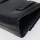 Salvatore Ferragamo Gancini Chain Shoulder Bag Leather Black Gold Auth 118668-15