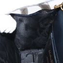 Salvatore Ferragamo Gancini Chain Shoulder Bag Leather Black Gold Auth 118668-18