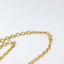 Salvatore Ferragamo Gancini Chain Shoulder Bag Leather Black Gold Auth 118668-13