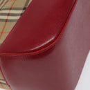 BURBERRY Nova Check Hand Bag Canvas Beige Gold Auth 118669-16