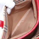 BURBERRY Nova Check Hand Bag Canvas Beige Gold Auth 118669-20