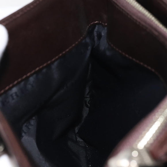 BURBERRY Nova Check Hand Bag Canvas Beige Silver Auth 118670