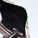 BURBERRY Nova Check Hand Bag Canvas Beige Silver Auth 118670-12