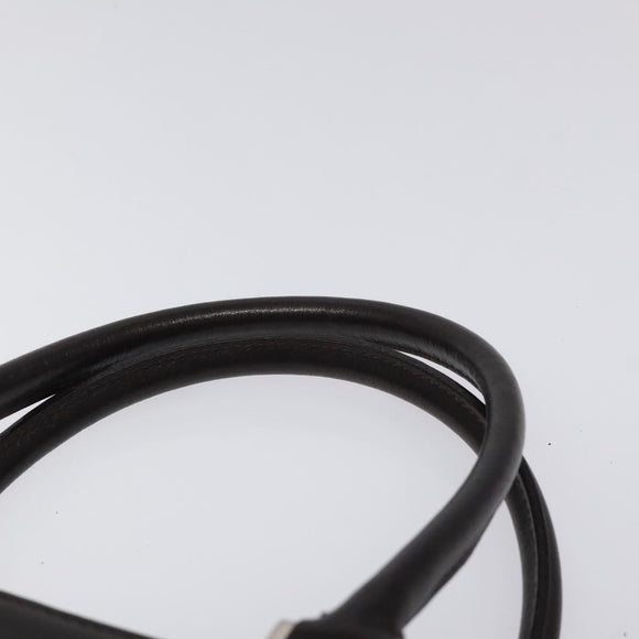 BURBERRY Nova Check Hand Bag Canvas Beige Silver Auth 118670