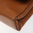 CELINE Shoulder Bag Leather Brown Gold Auth 118671-9