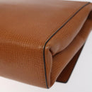 CELINE Shoulder Bag Leather Brown Gold Auth 118671-15