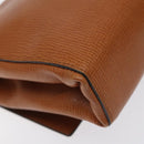 CELINE Shoulder Bag Leather Brown Gold Auth 118671-16