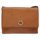 CELINE Shoulder Bag Leather Brown Gold Auth 118671-13
