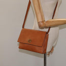 CELINE Shoulder Bag Leather Brown Gold Auth 118671-22