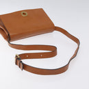 CELINE Shoulder Bag Leather Brown Gold Auth 118671-7