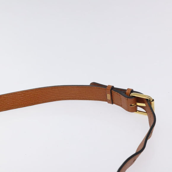 CELINE Shoulder Bag Leather Brown Gold Auth 118671