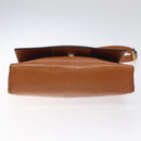 CELINE Shoulder Bag Leather Brown Gold Auth 118671-5