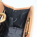 Salvatore Ferragamo Chain Gancini Shoulder Bag Leather Brown Gold Auth 118681-17