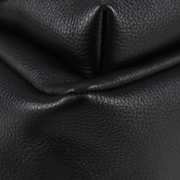 VERSACE Backpack Leather Black Gold Auth 118682A