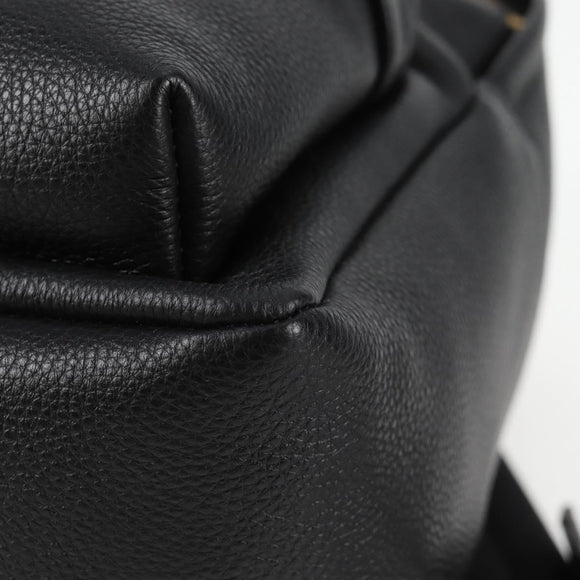 VERSACE Backpack Leather Black Gold Auth 118682A