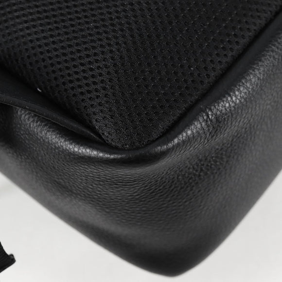 VERSACE Backpack Leather Black Gold Auth 118682A