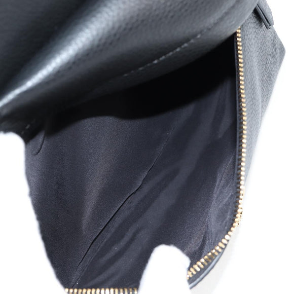 VERSACE Backpack Leather Black Gold Auth 118682A