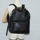 VERSACE Backpack Leather Black Gold Auth 118682A-25